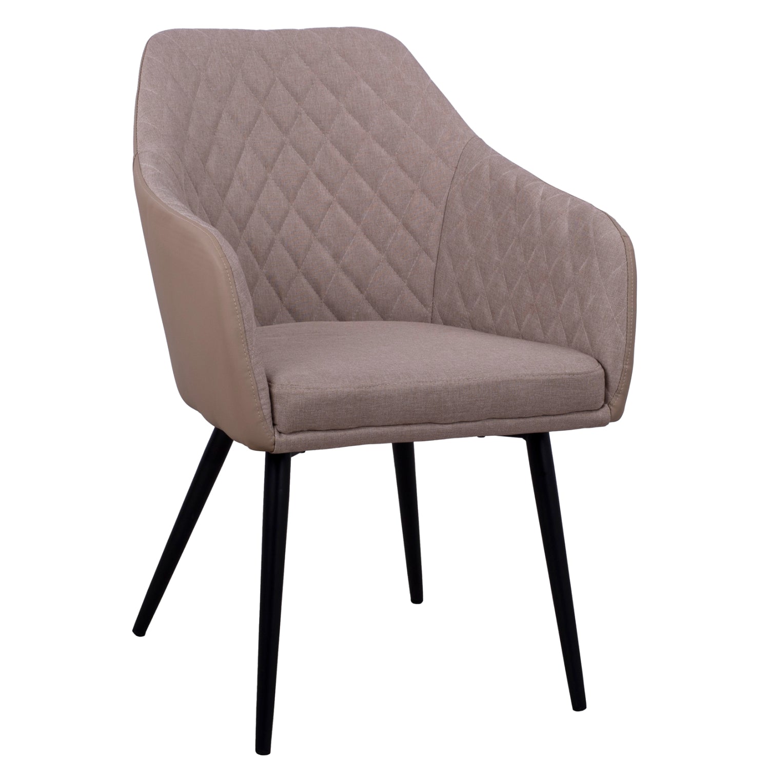 Кресло Чарли дамаска цвят черен-бежов  52x60x89