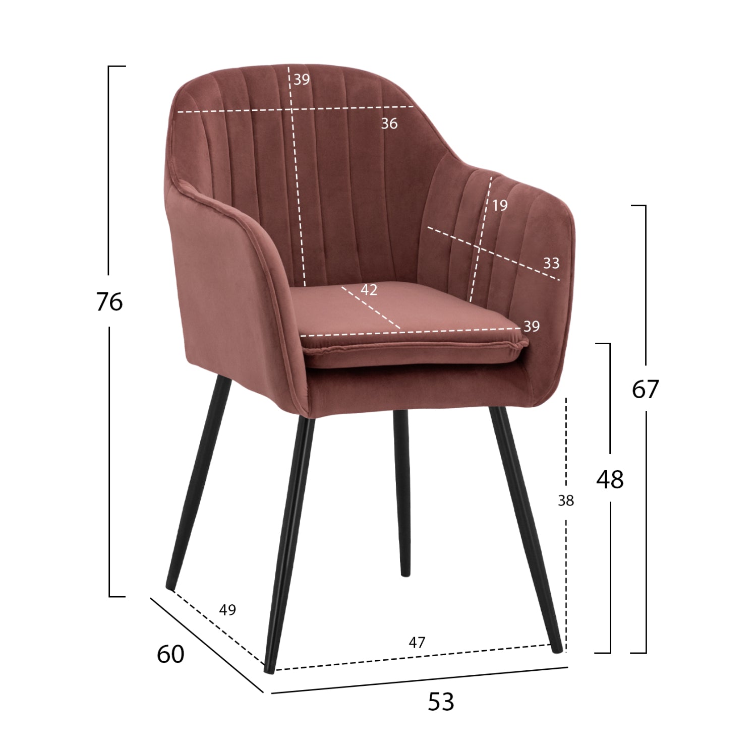 Кресло Сойър розов цвят