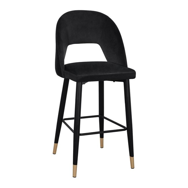 Бар стол HARPER  кадифе черен цвят 50x51x111