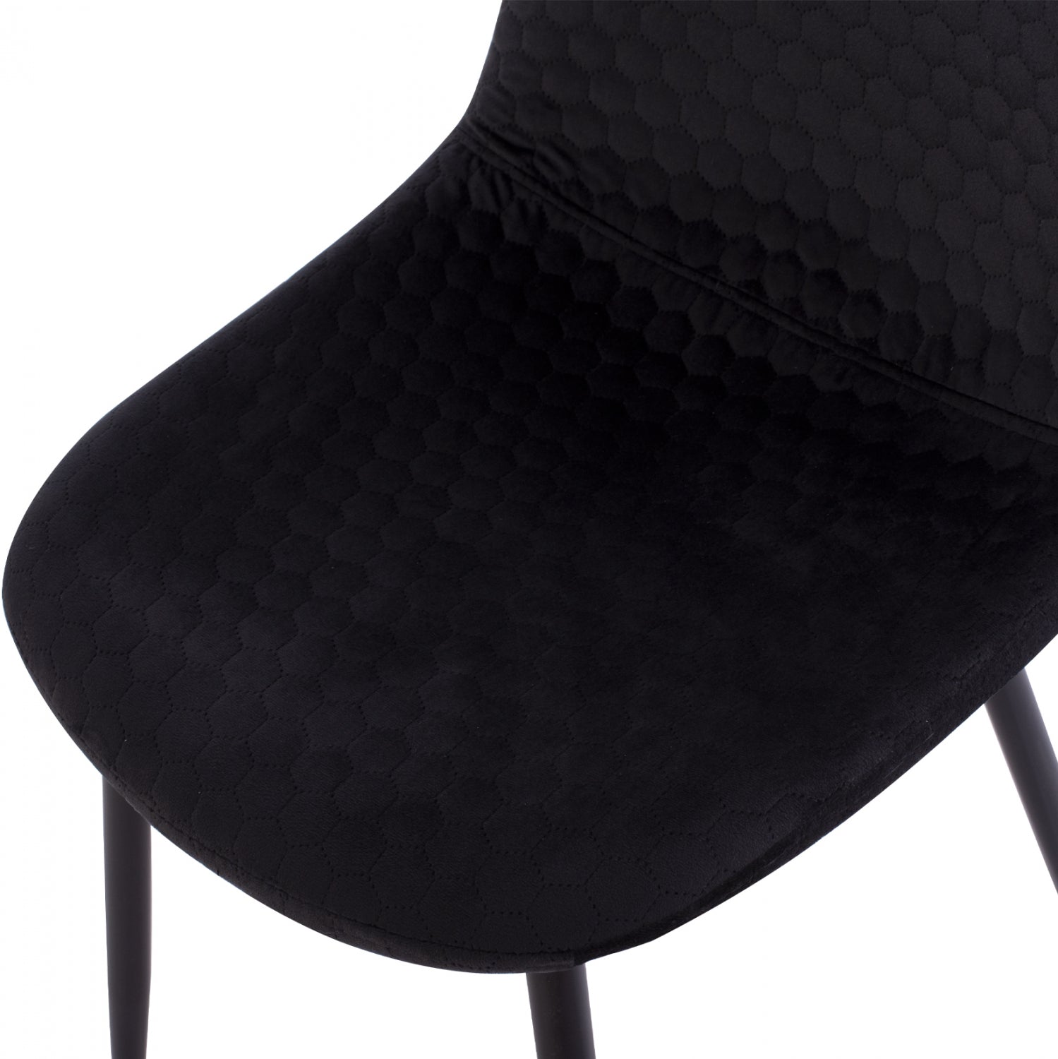 Стол Люсил кадифе черен цвят  45X56X81