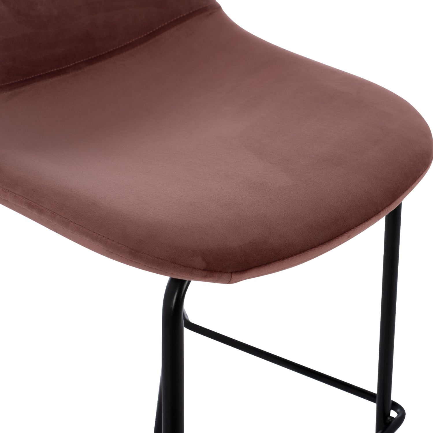 Бар стол VINCENT кадифе розов цвят