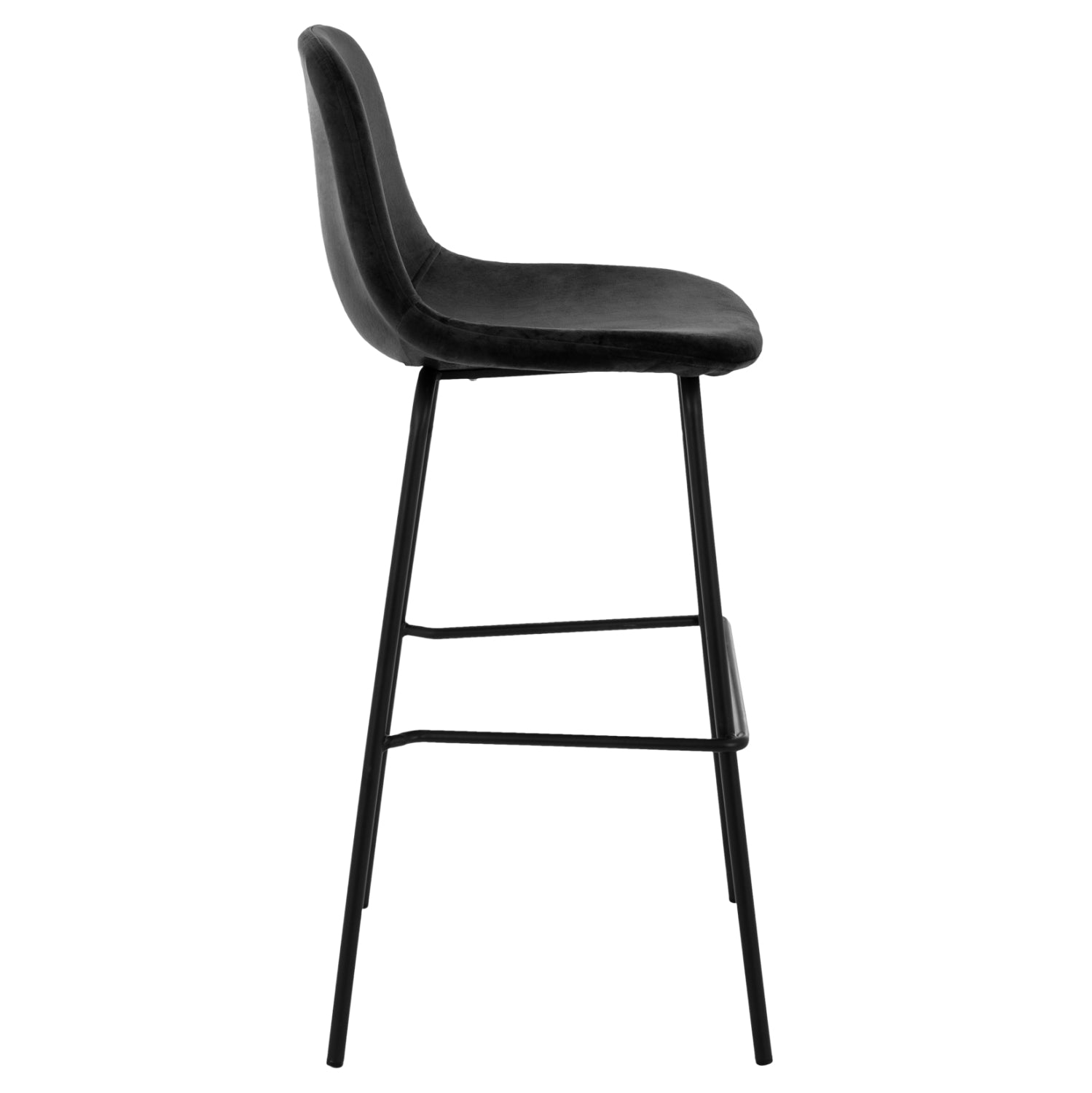 Бар стол VINCENT кадифе черен цвят