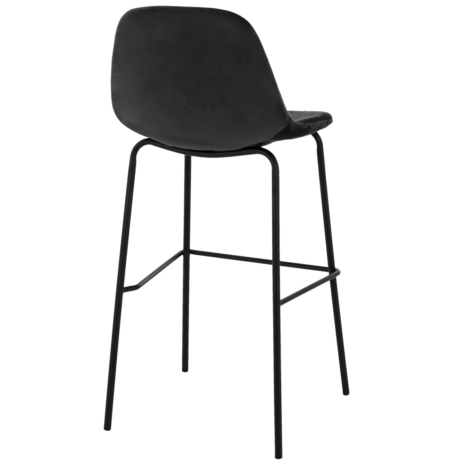 Бар стол VINCENT кадифе черен цвят