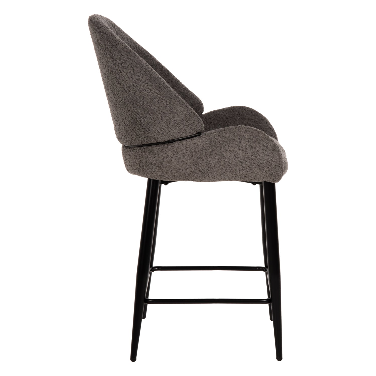 Бар стол SARKY букле сив цвят 55x62x105