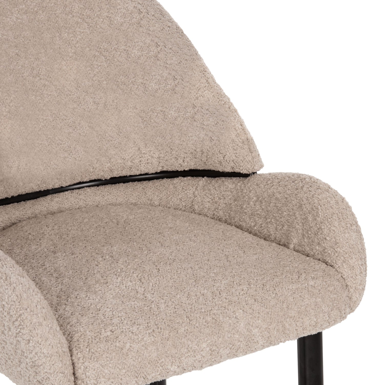 Бар стол SARKY букле цвят екрю 55x62x105