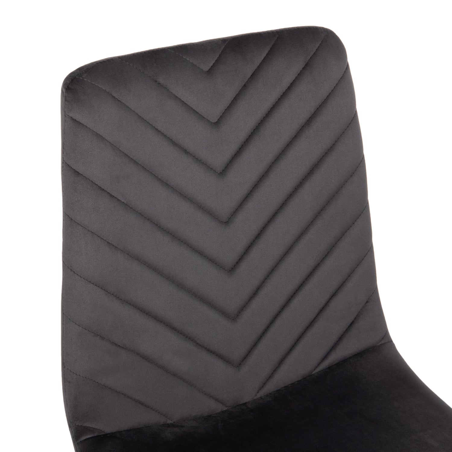 Стол latrell, сиво кадифе, с черни метални крака, 43x54x88 см