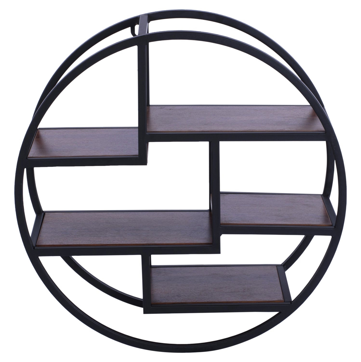 Стенен рафт QUINN орех-черен цвят Ф60x24 см