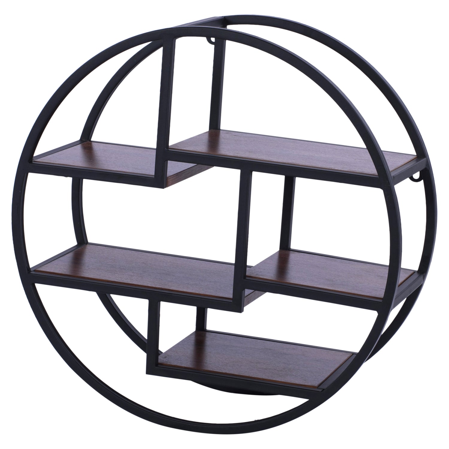 Стенен рафт QUINN орех-черен цвят Ф60x24 см