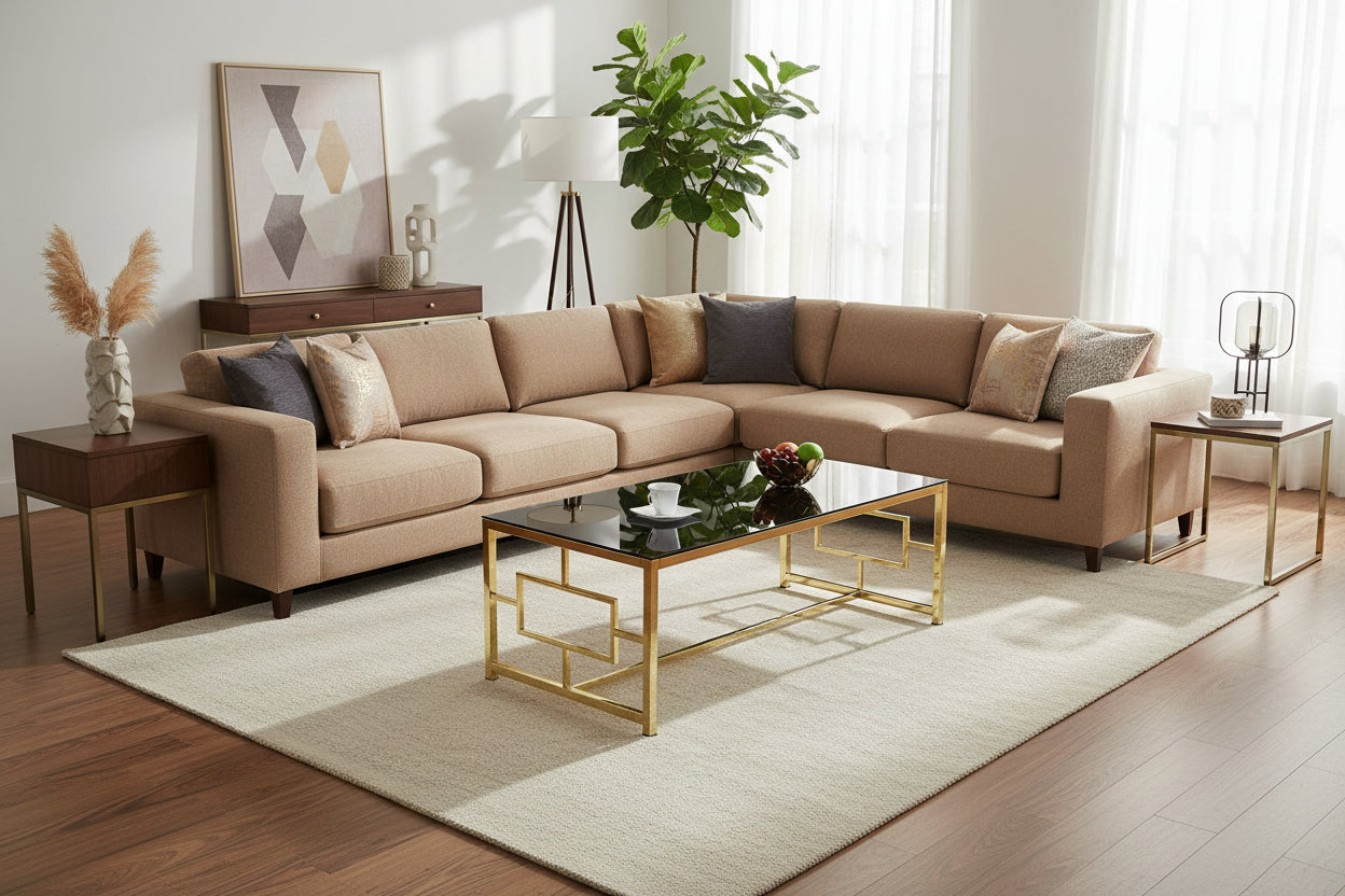 Холна маса YARA цвят черен-златист 120X60X45см