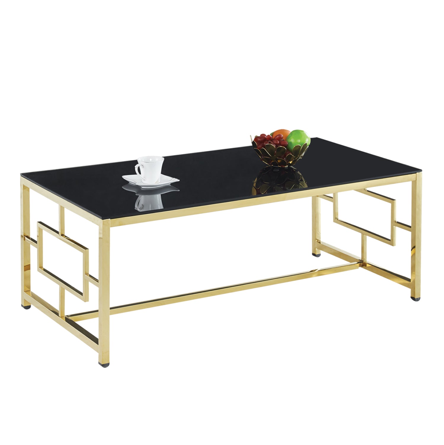 Холна маса YARA цвят черен-златист 120X60X45см