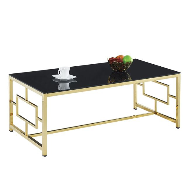 Холна маса YARA цвят черен-златист 120X60X45см