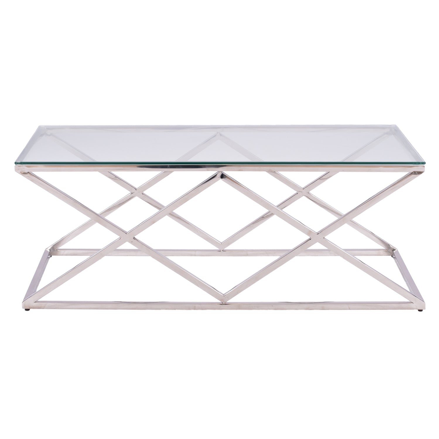 Холна маса HOLLAND  цвят прозрачен-хром  120X60X45см