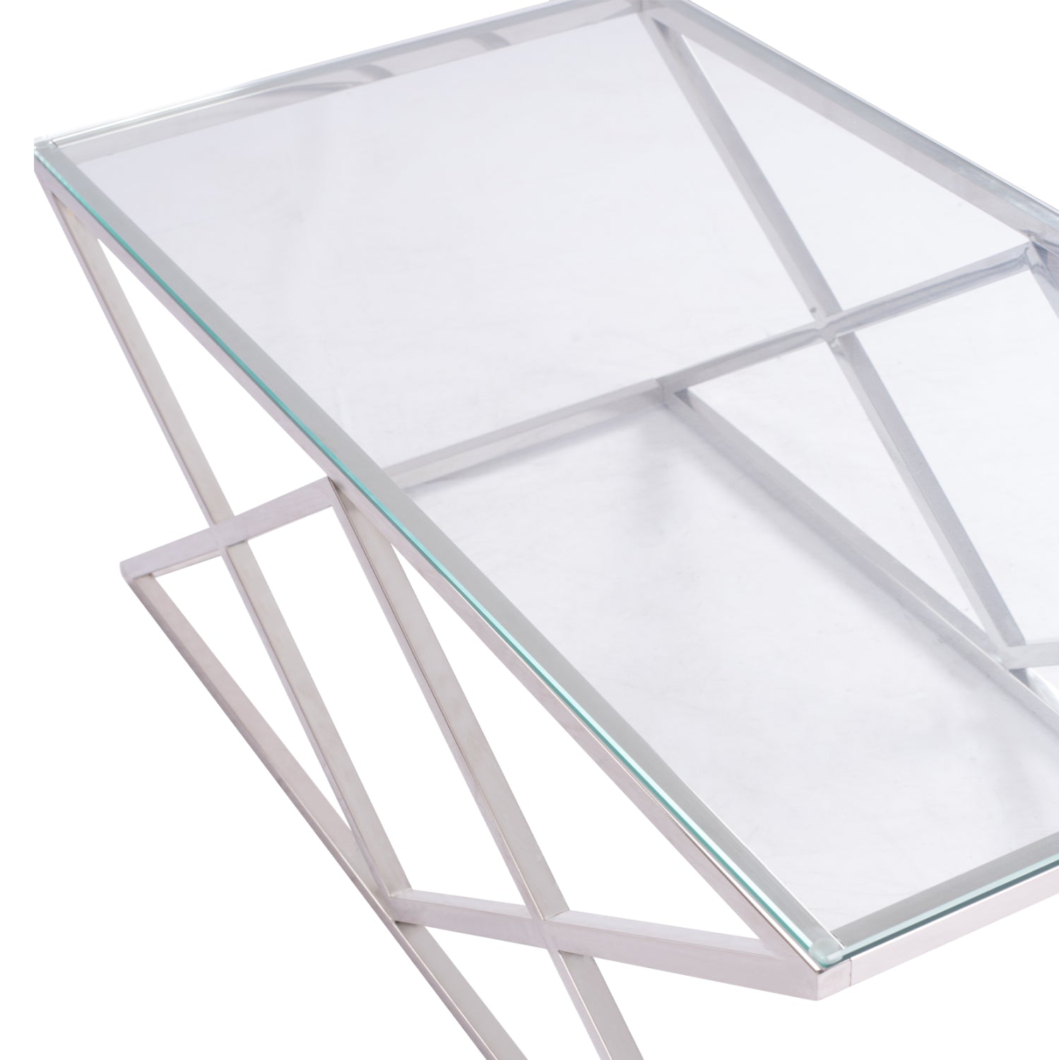 Холна маса HOLLAND  цвят прозрачен-хром  120X60X45см