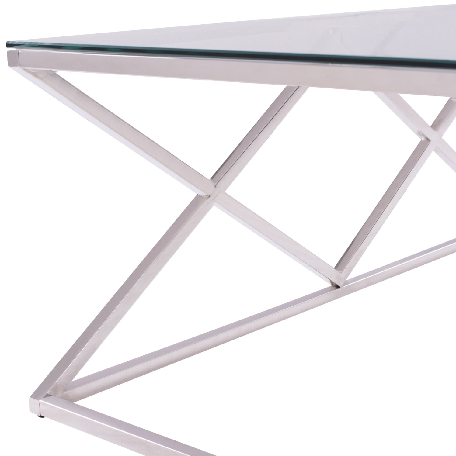 Холна маса HOLLAND  цвят прозрачен-хром  120X60X45см