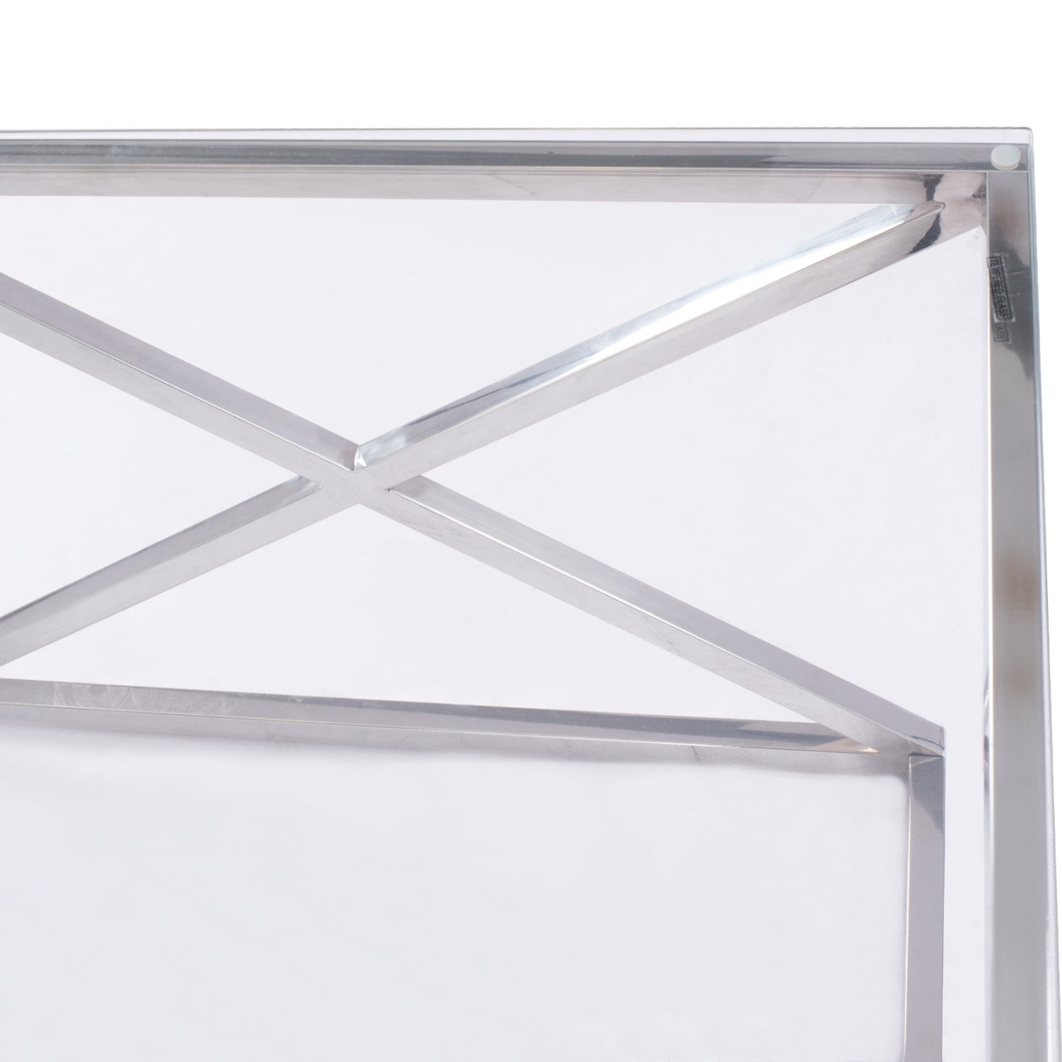 Холна маса HOLLAND  цвят прозрачен-хром  120X60X45см