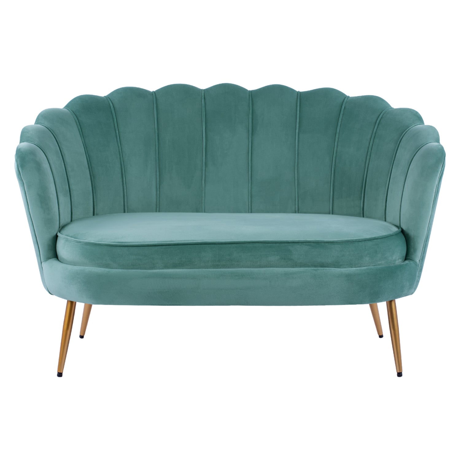 Канапе COQUILLE кадифе цвят тюркоаз 130x81x86 см.