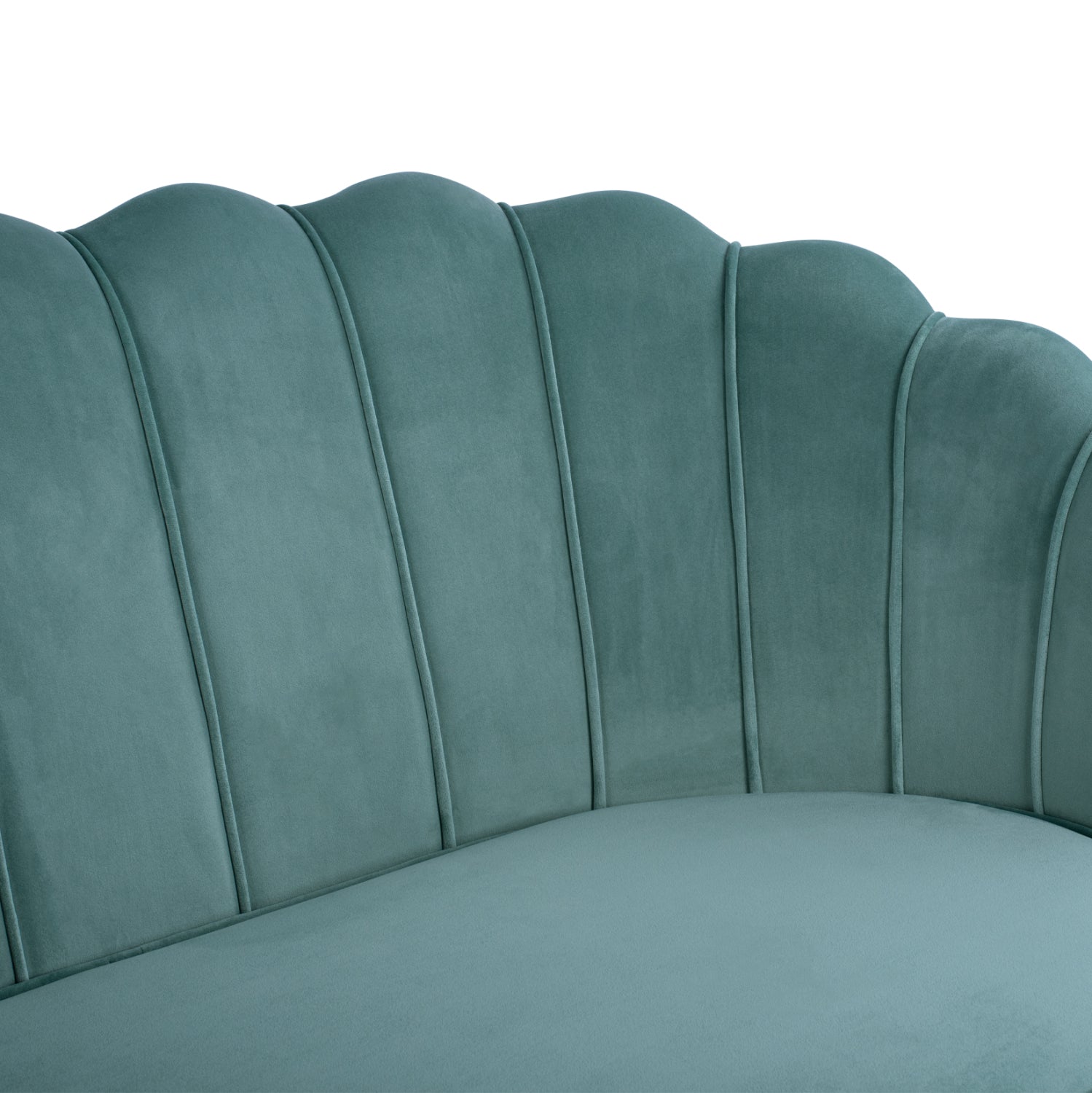 Канапе COQUILLE кадифе цвят тюркоаз 130x81x86 см.