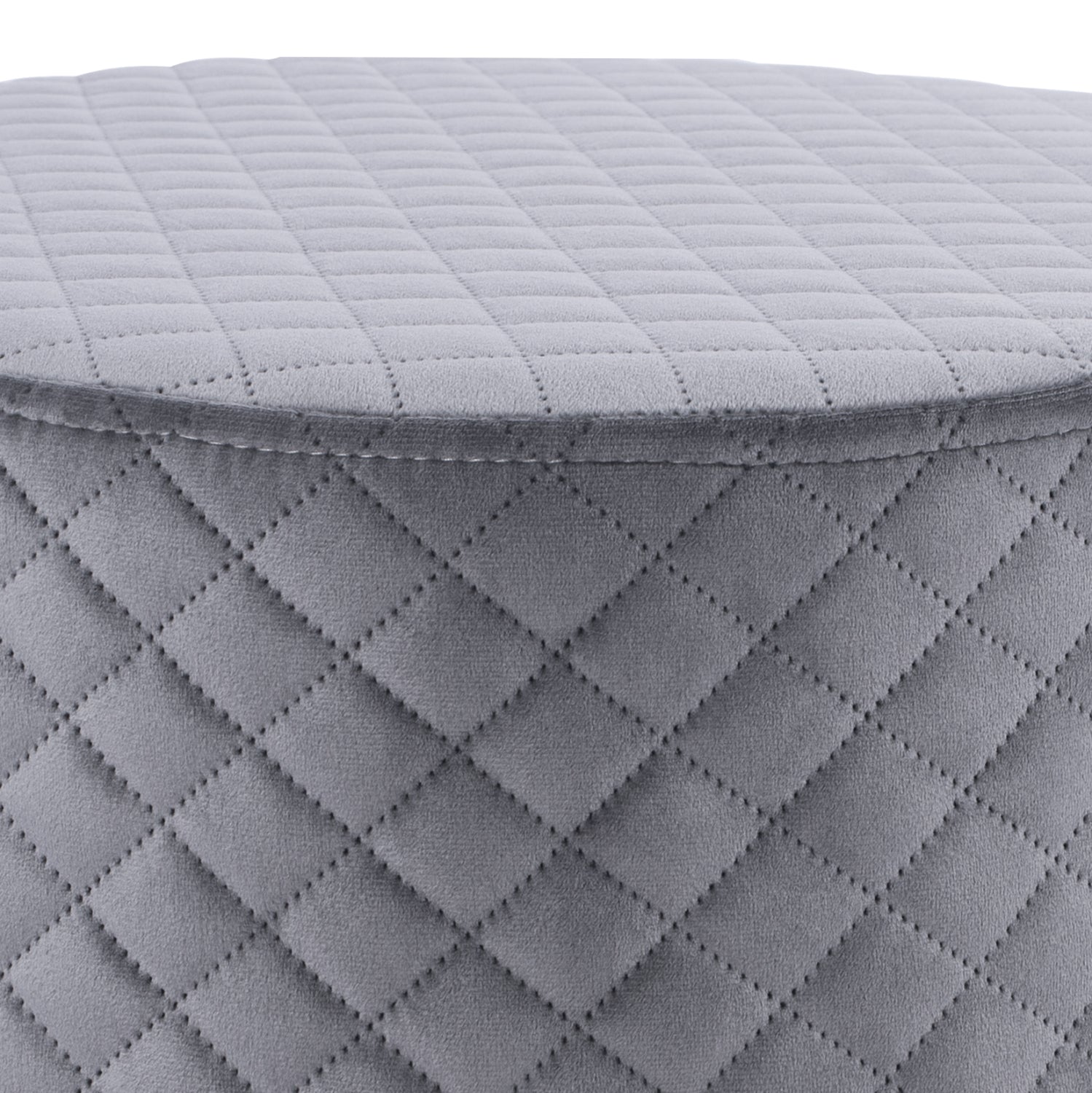 Табуретка Синта в сиво кадифе със сребърна основа 42x42x38h см