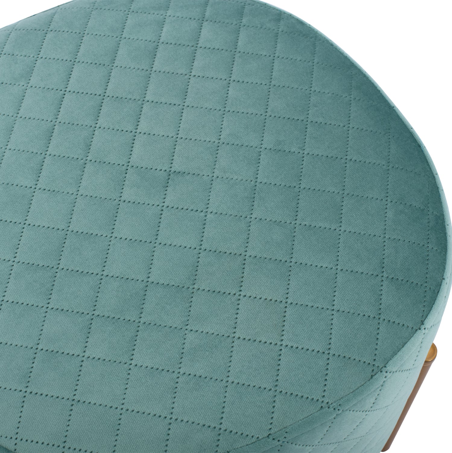 Табуретка Синта фъстъчено кадифе със златна основа 42x42x38см