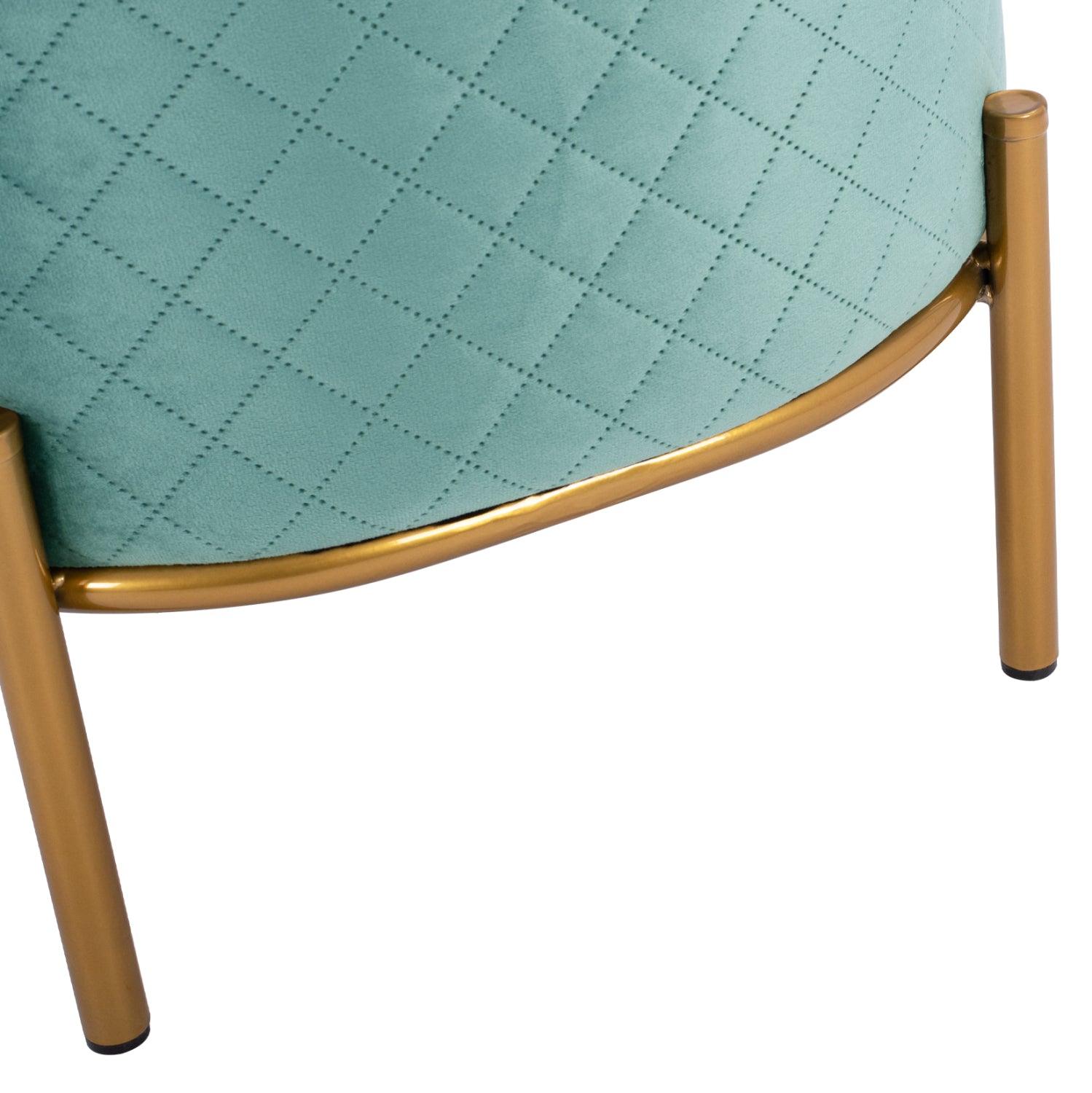 Табуретка Синта фъстъчено кадифе със златна основа 42x42x38см