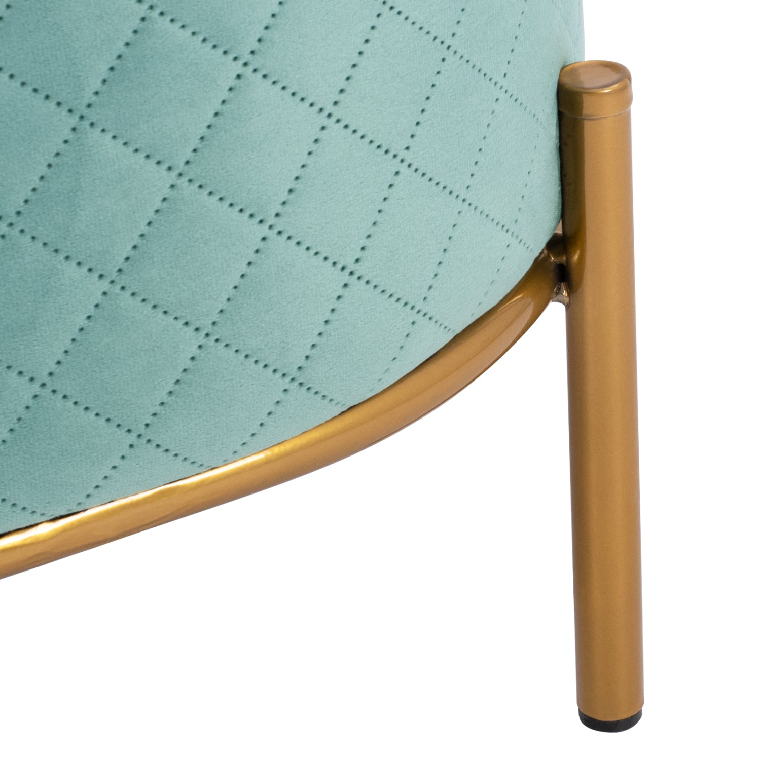 Табуретка Синта фъстъчено кадифе със златна основа 42x42x38см