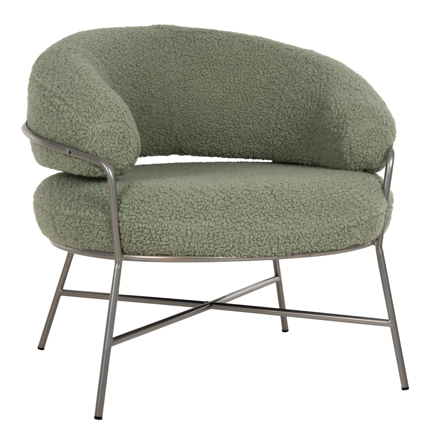 Кресло TRUDI букле цвят шамфъстък 84x79x76