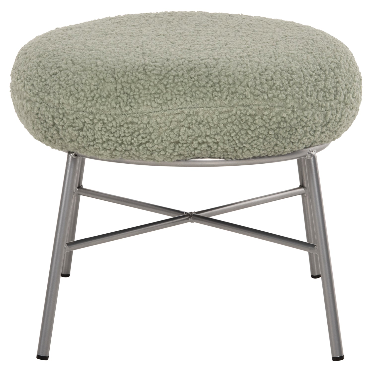 Табуретка Труди букле цвят шамфъстък  56x47x40