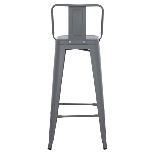 Бар стол с метален гръб MELITA сив цвят 43x43x100