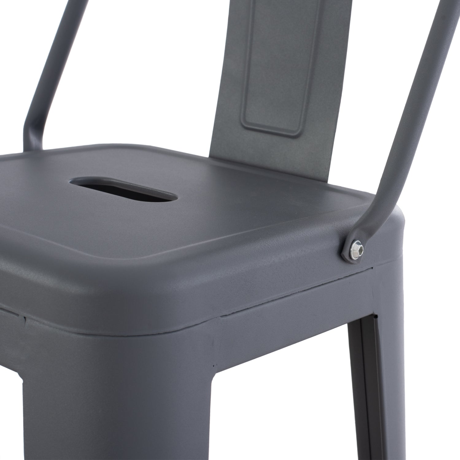 Бар стол с метален гръб Мелита сив цвят 43x43x100