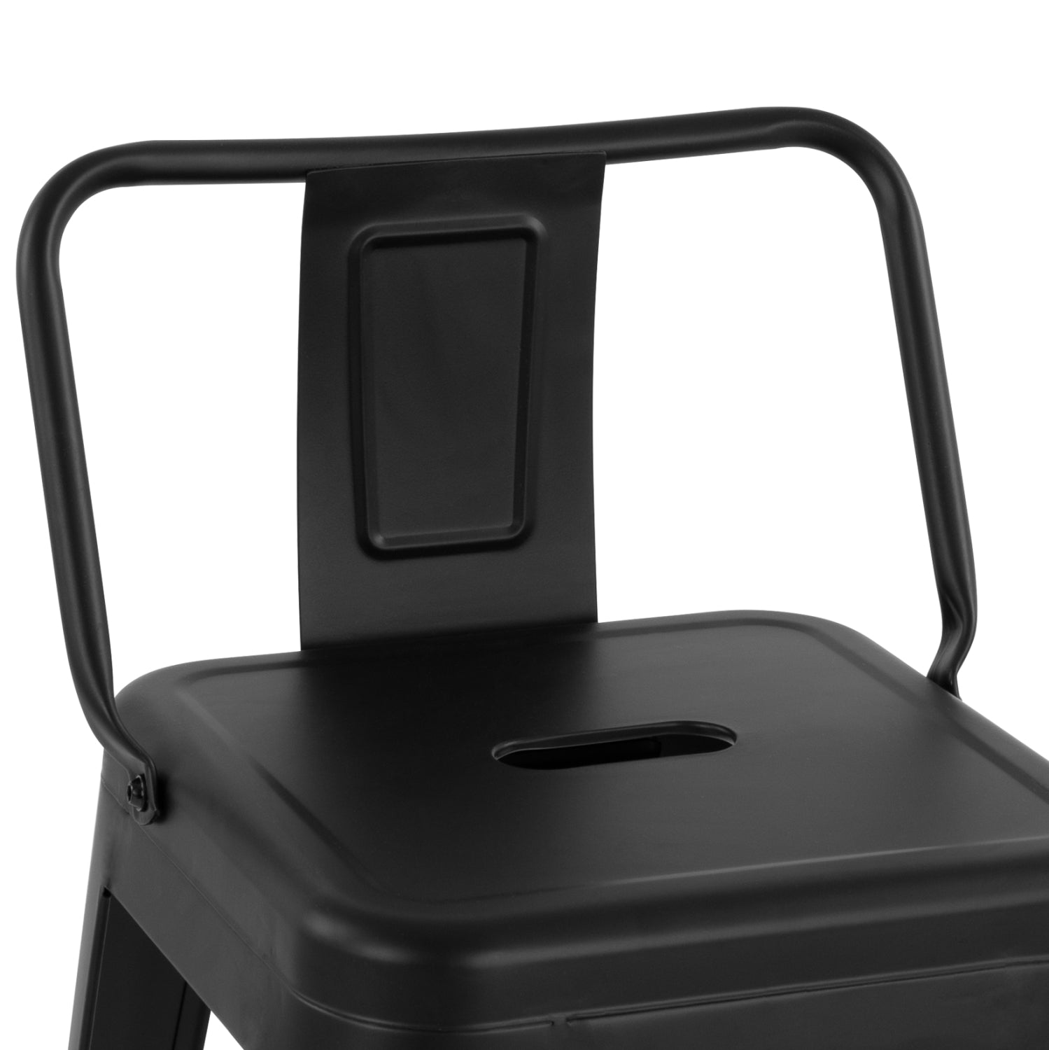 Бар стол с нисък гръб Мелита цвят черен мат  43Χ43Χ95