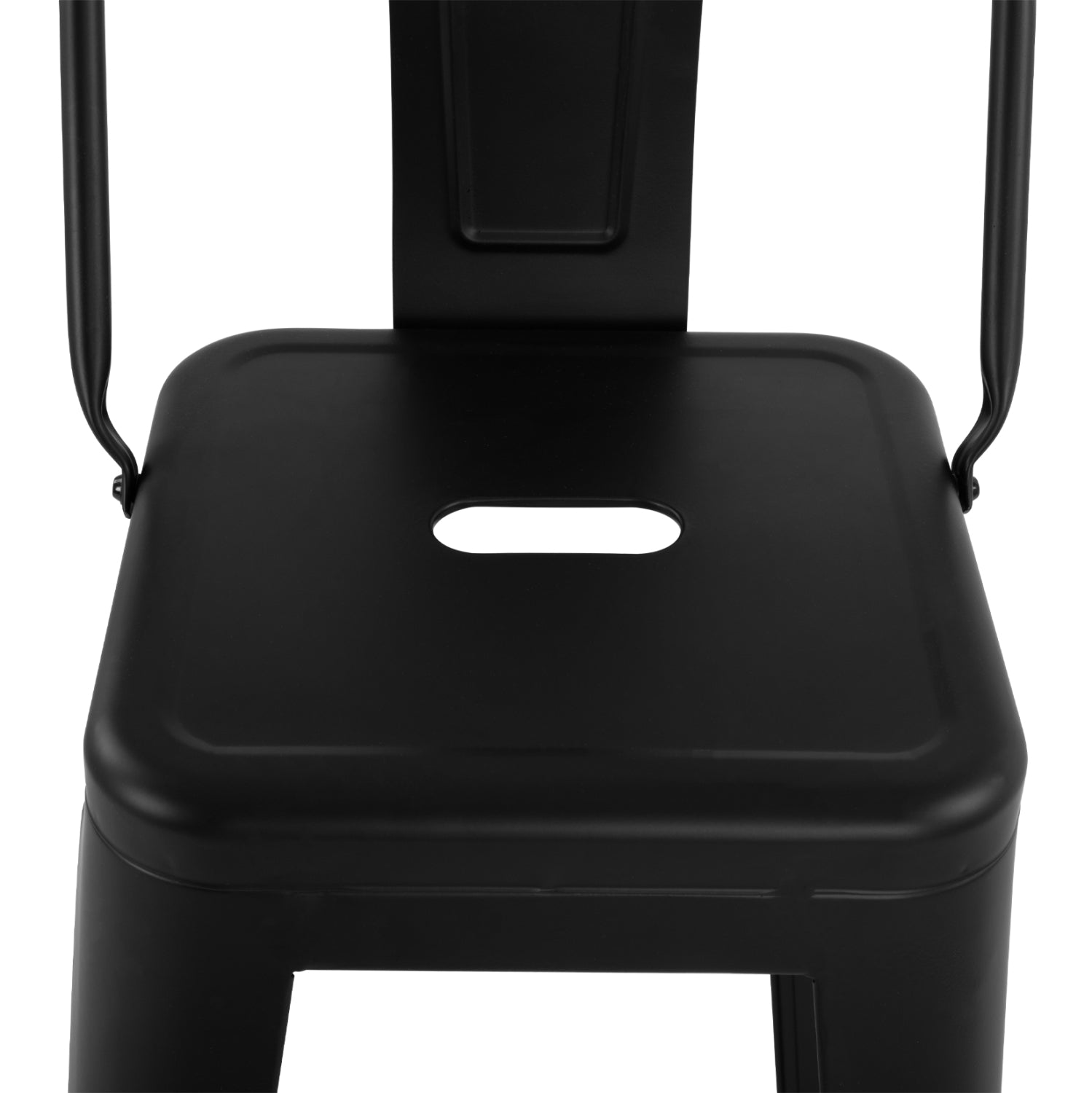 Бар стол с нисък гръб Мелита цвят черен мат  43Χ43Χ95