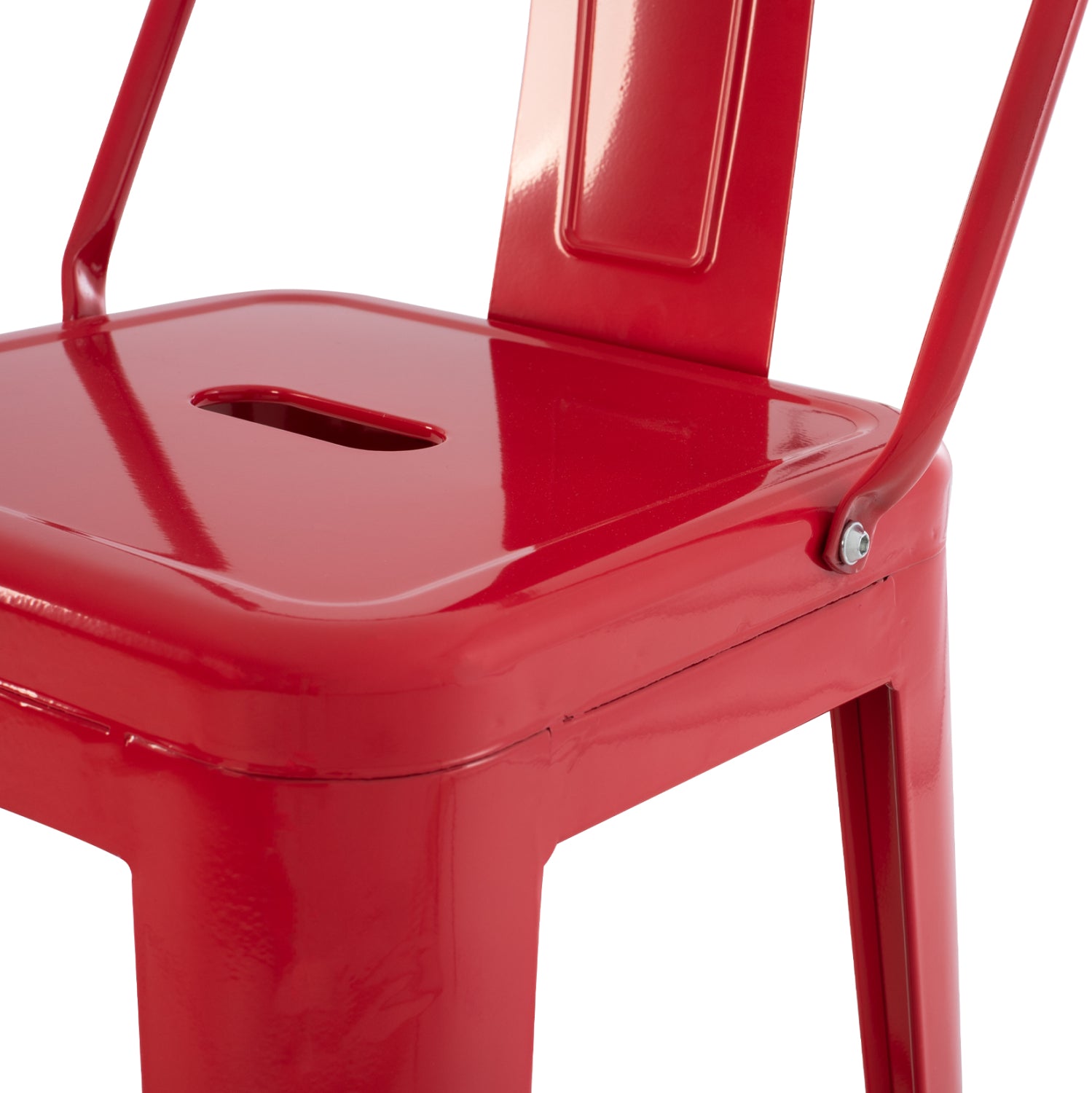 Бар стол с метален гръб Мелита про червен 42x42x100см