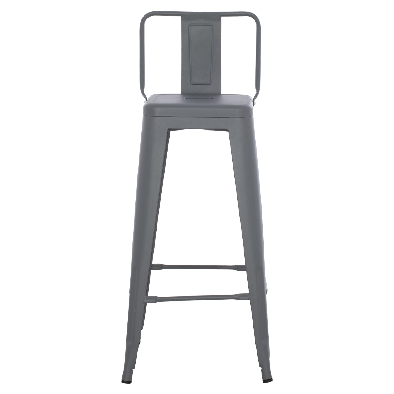 Бар стол с метален гръб  Мелита про сив 42x42x100см