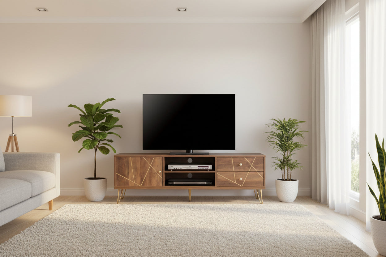 Тв шкаф KAITLYN цвят орех 150x39.5x51.5см