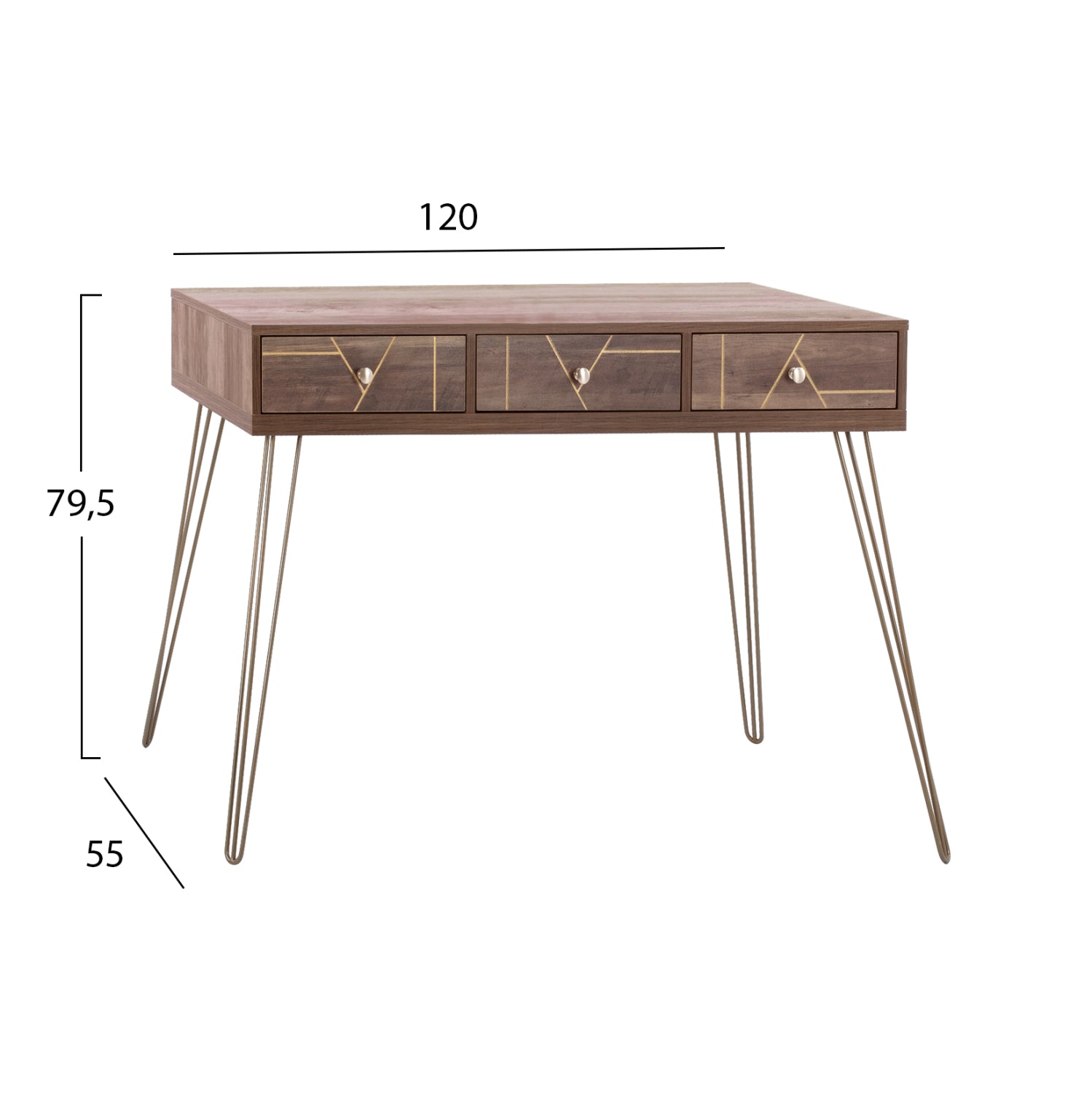 Конзола KAITLYN цвят орех 120x55x79.5