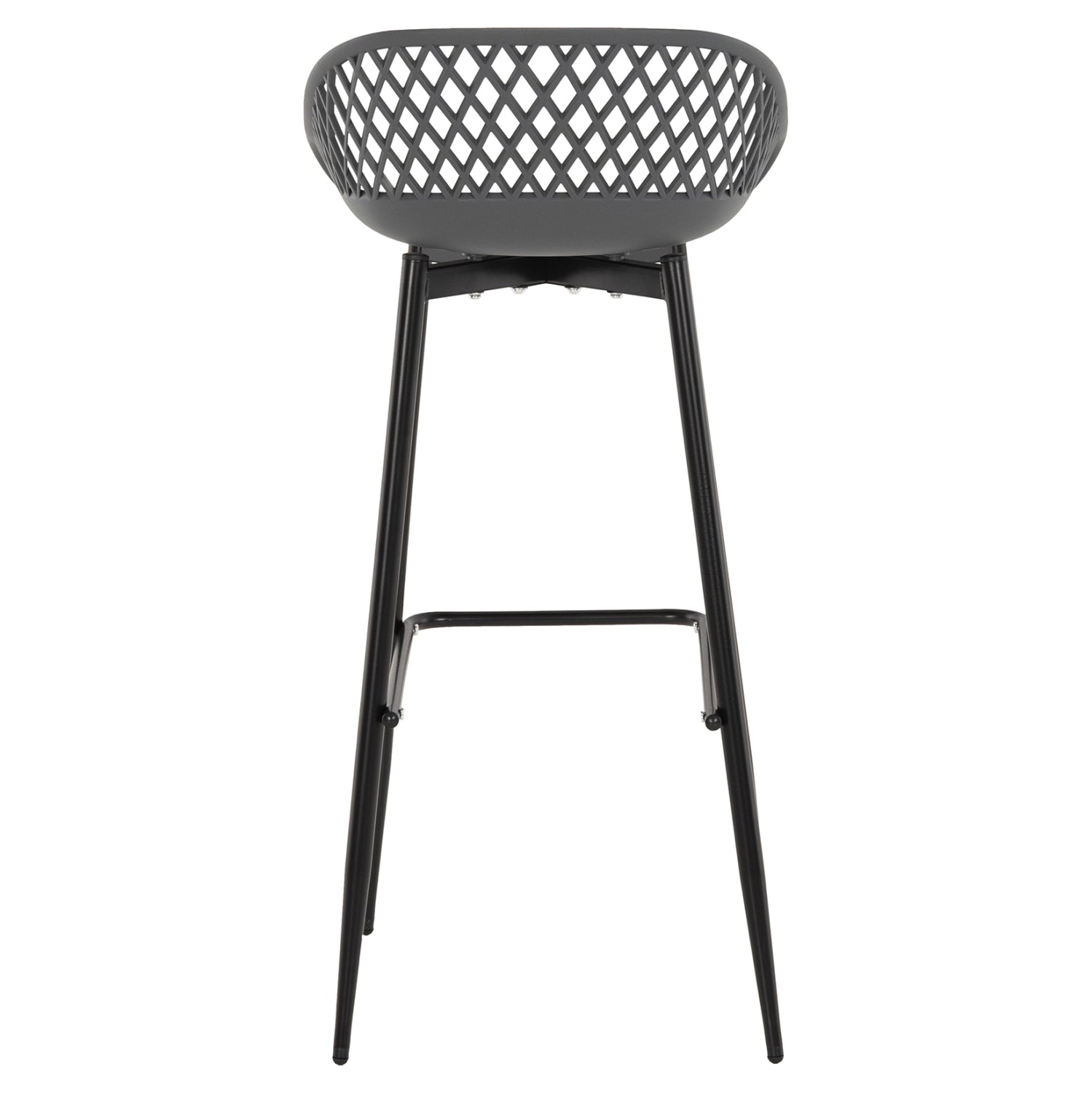 Полипропиленов бар стол  Аvaya сив с черни метални крака 46x48x99в см