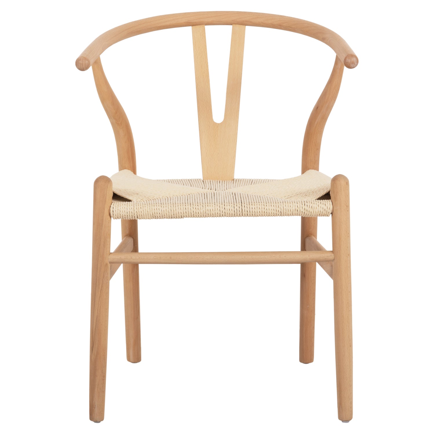 Трапезен стол Брейви  -бук и въже,натурал 54.5x53x75см.