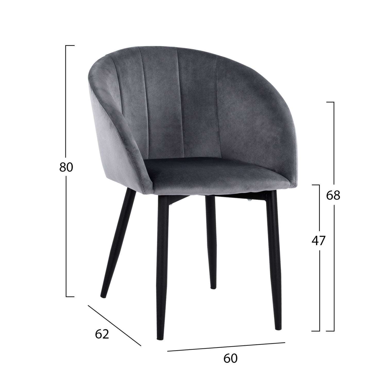 Кресло Бесси сив цвят