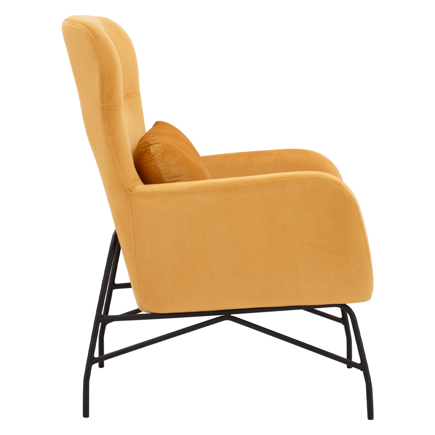 Кресло БЕРГЕР кадифе златен нюанс /черен метален крак 67x80x102 cm.