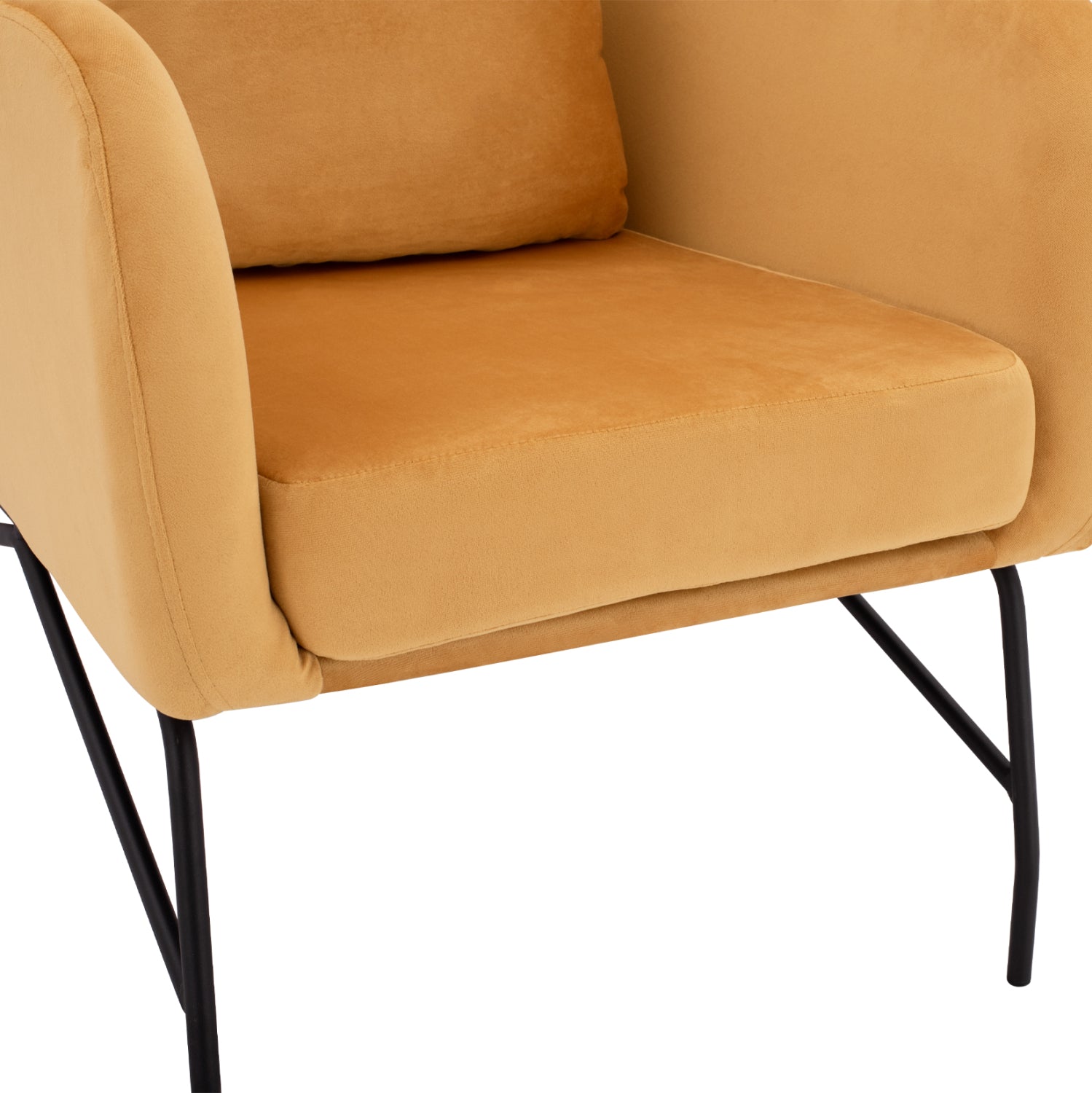 Кресло БЕРГЕР кадифе златен нюанс /черен метален крак 67x80x102 cm.