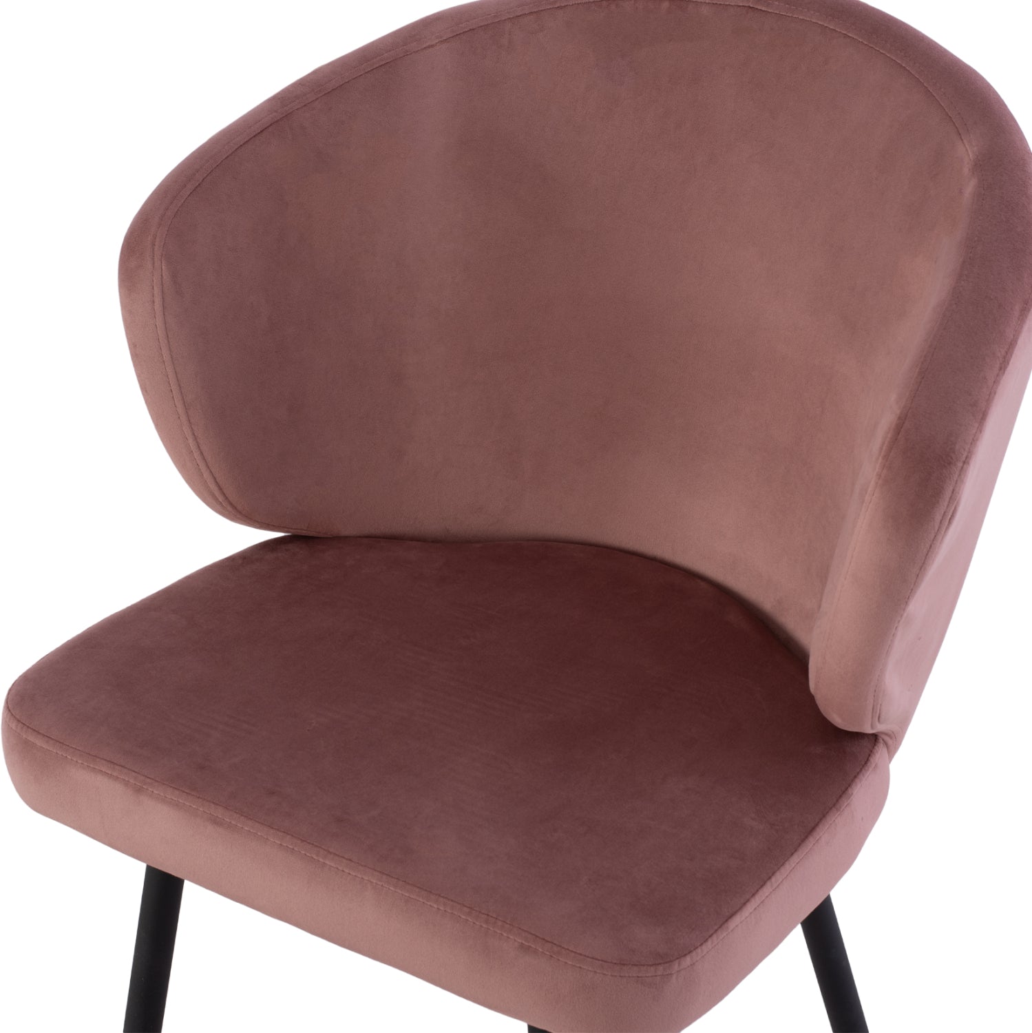 Кресло Джия розов цвят с черни крака  60x60x85