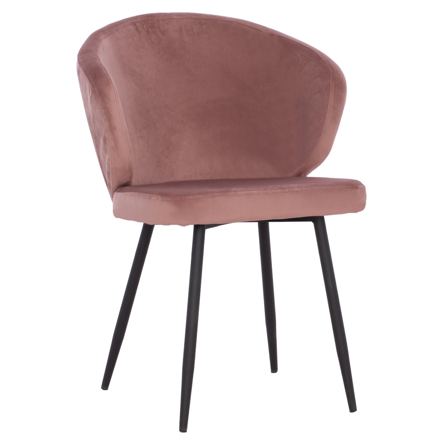 Кресло Джия розов цвят с черни крака  60x60x85