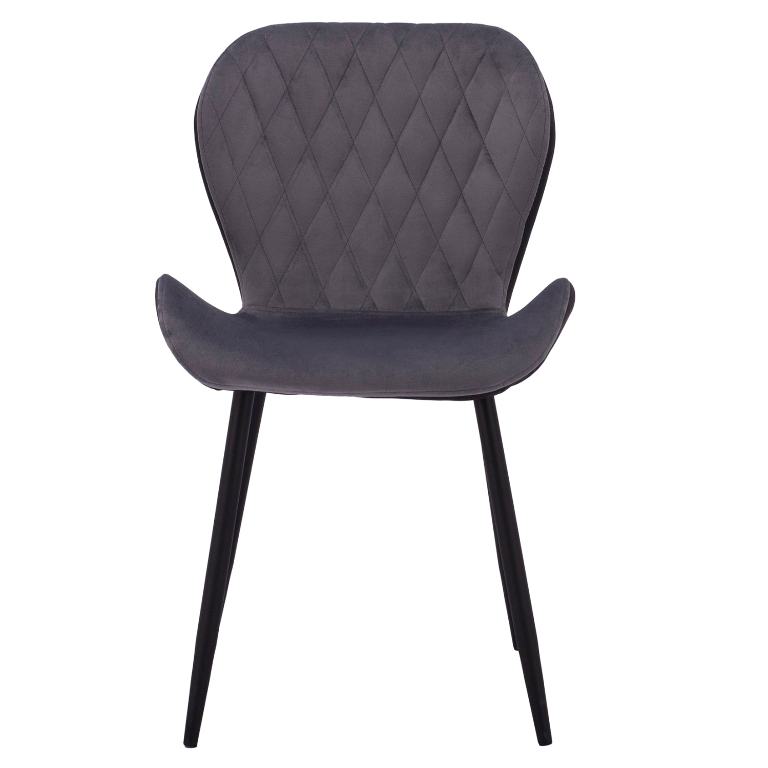 Стол Адалин кадифе цвят сив-черен 51x58x82