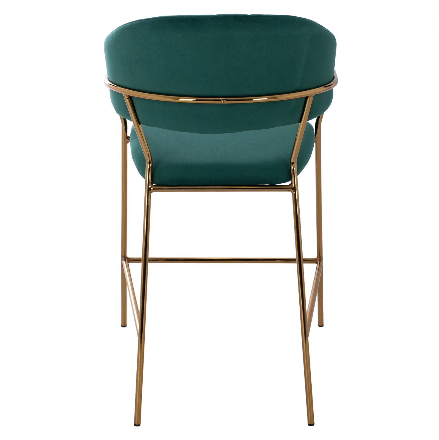 Бар стол Tеодор голд зелено кадифе 60x55x100