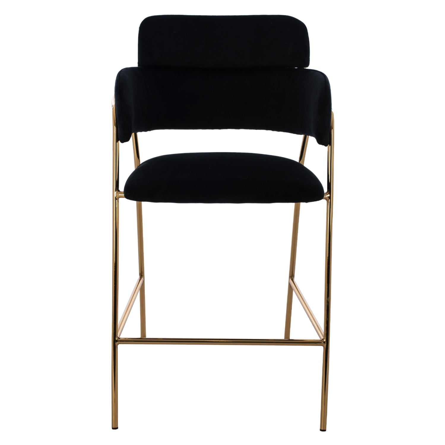 Бар стол KELSO голд средна височина-черно кадифе