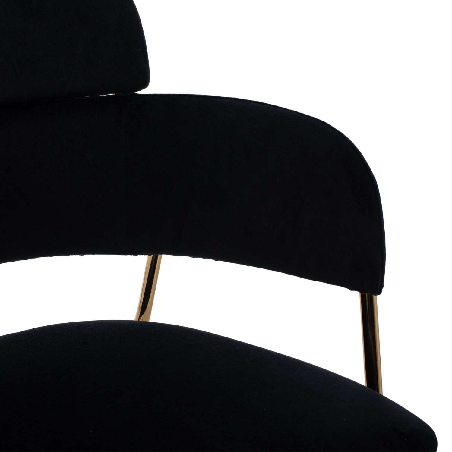 Бар стол KELSO голд средна височина-черно кадифе