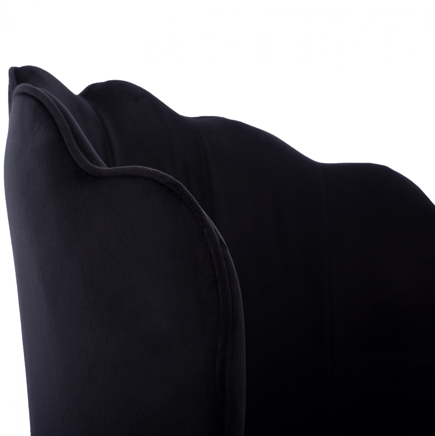 Стол Ави голд кадифе черен цвят