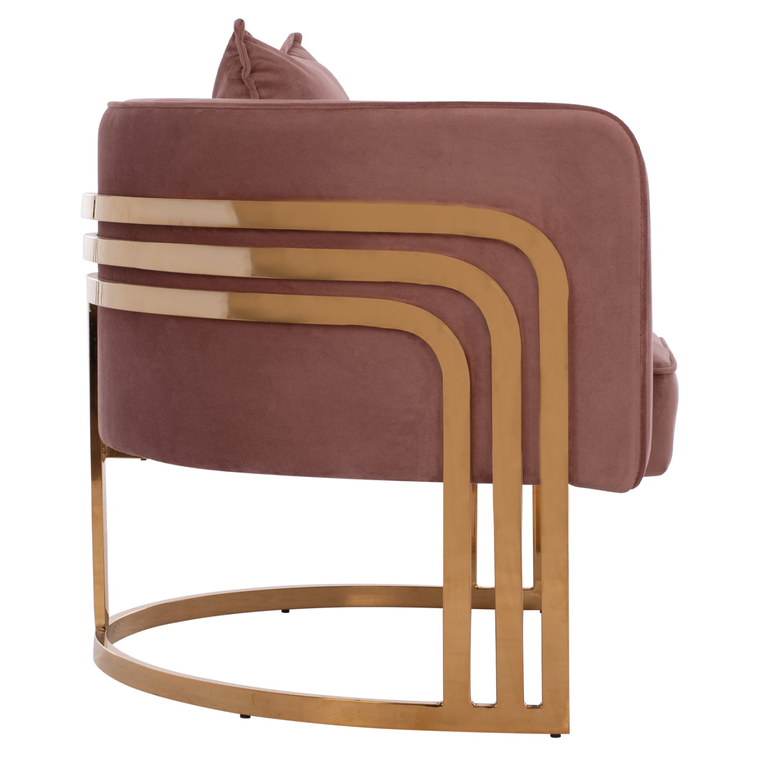 Кресло Тиана голд кадифе цвят гнила ябълка 80x70x68