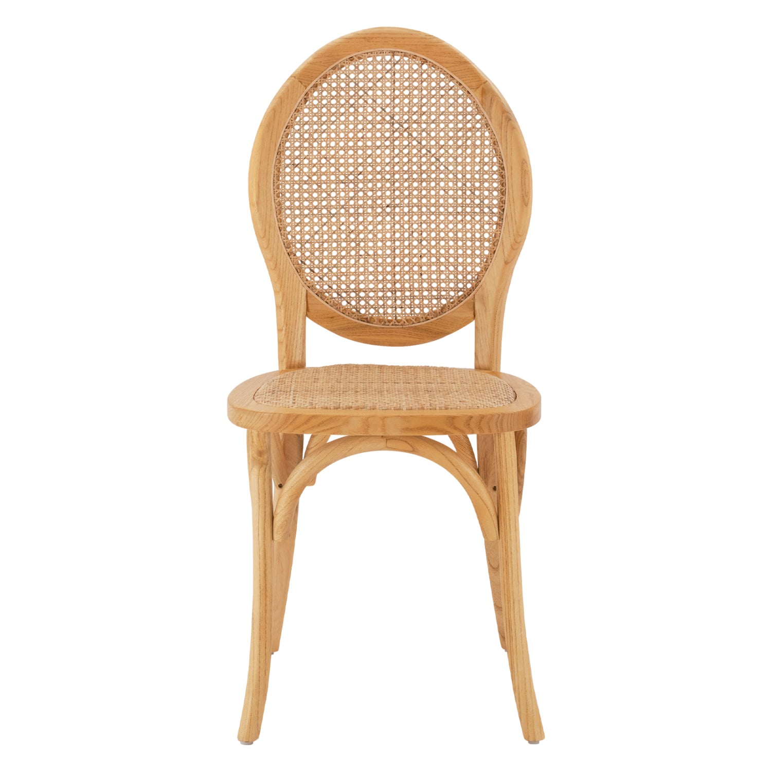 Дървен стол  TINSLEY овален гръб цвят натурал 45x50x97