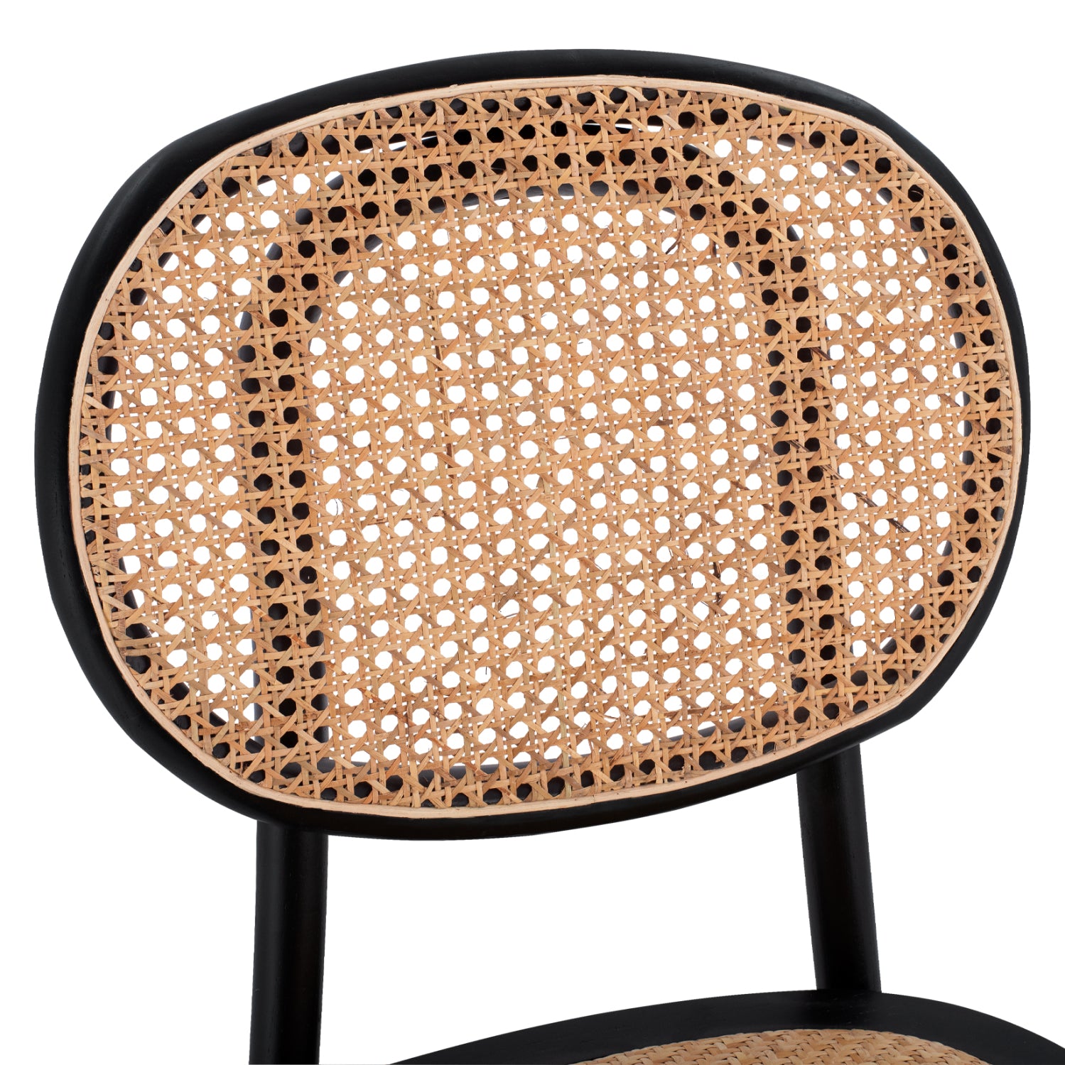 Стол PENNY с ратан  цвят черен-натурал 44x51x87cm